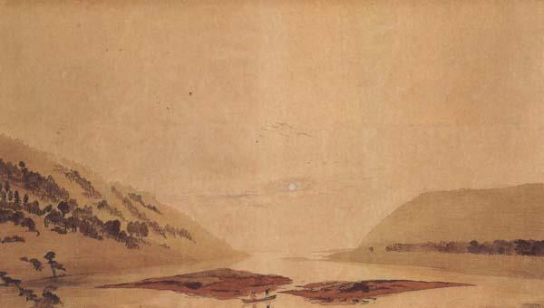 Caspar David Friedrich Mountainous River Landscape (mk45)
